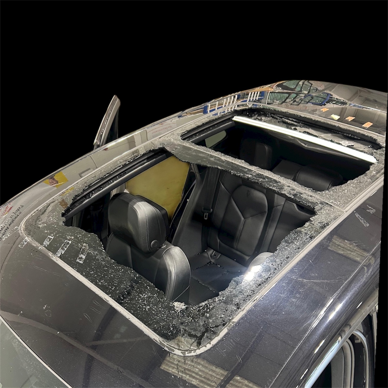 Before - Damaged glass